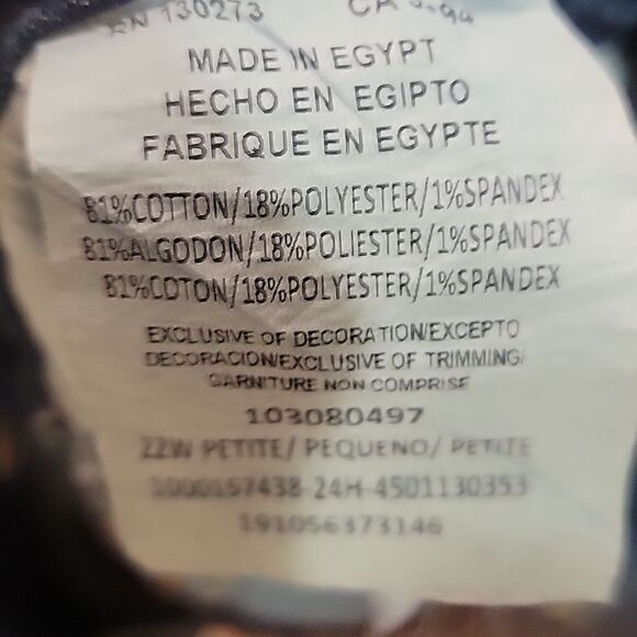 LEE straight Leg High Jeans Instantly Slims Jeans Stretch Denim, Size 22W Petite - Picture 6 of 8